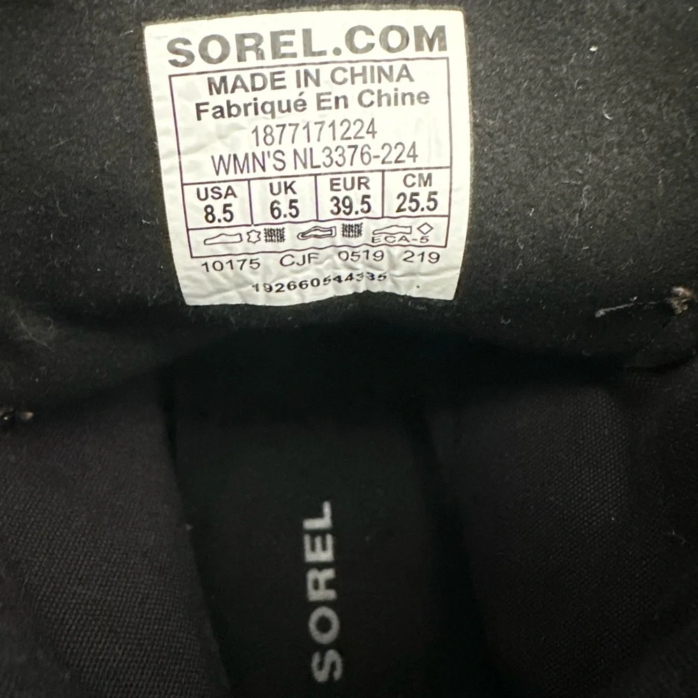 Sorel Joan Of Arc Lexie Wedge Boots Women Size 8.5 Tan Gray Leather Wool Lace Up - Picture 9 of 9